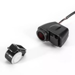 Moto USB socket x 2, digital voltmeter and thermometer, red led, black color